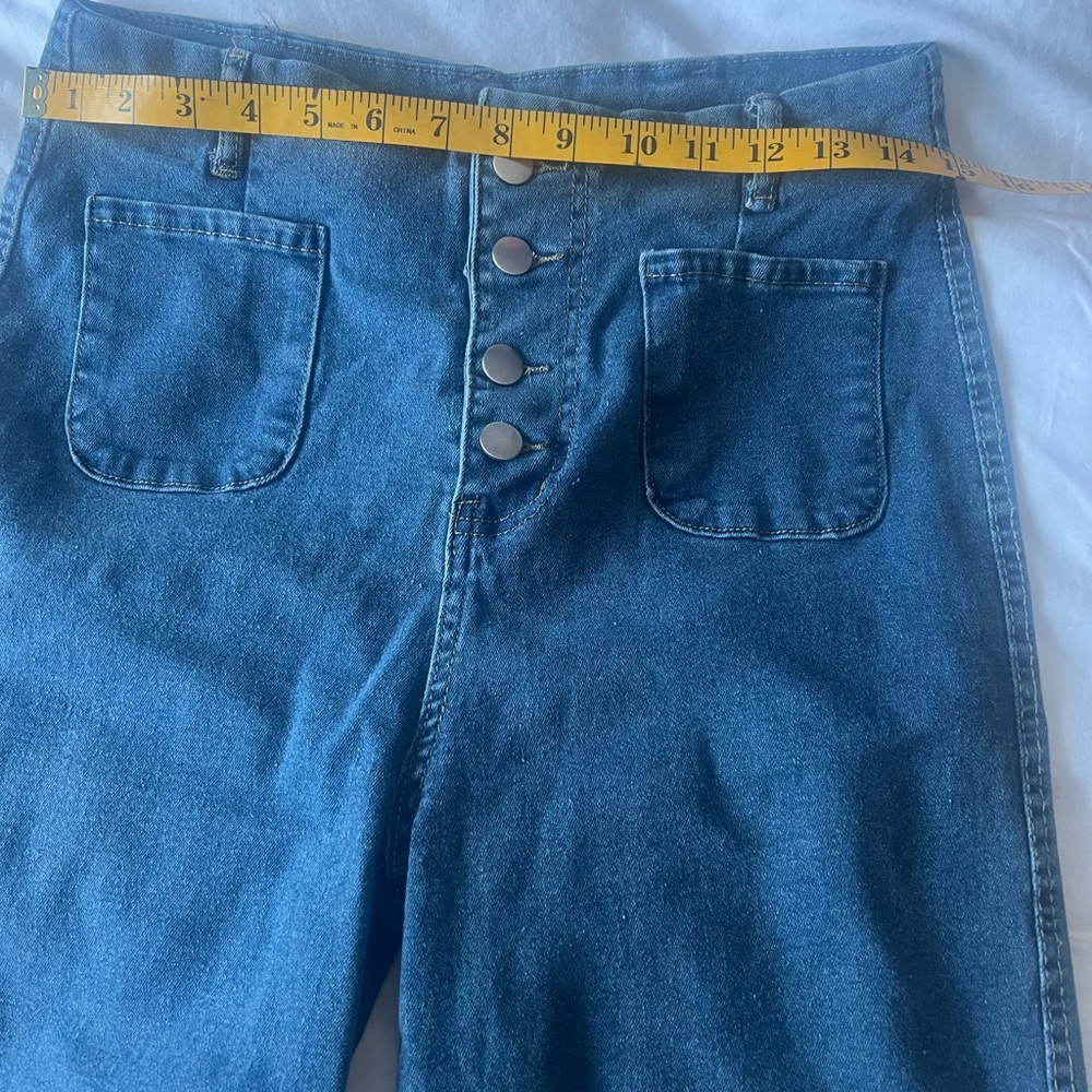 Stylish Blue Denim Jeans with Button Detail
